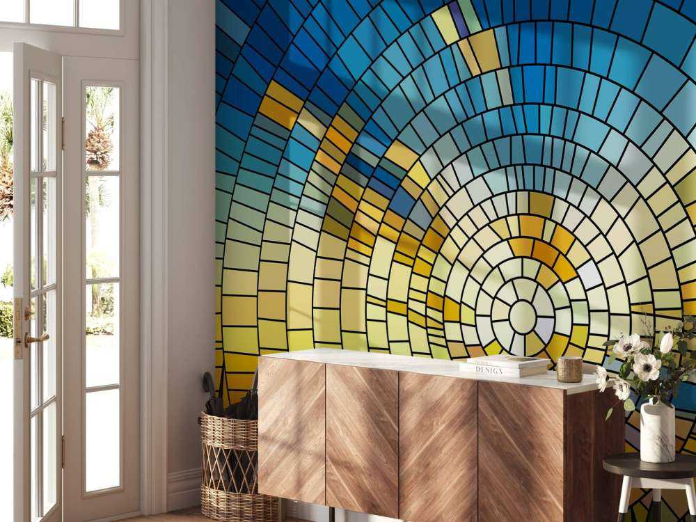 Solnedgang på en plen