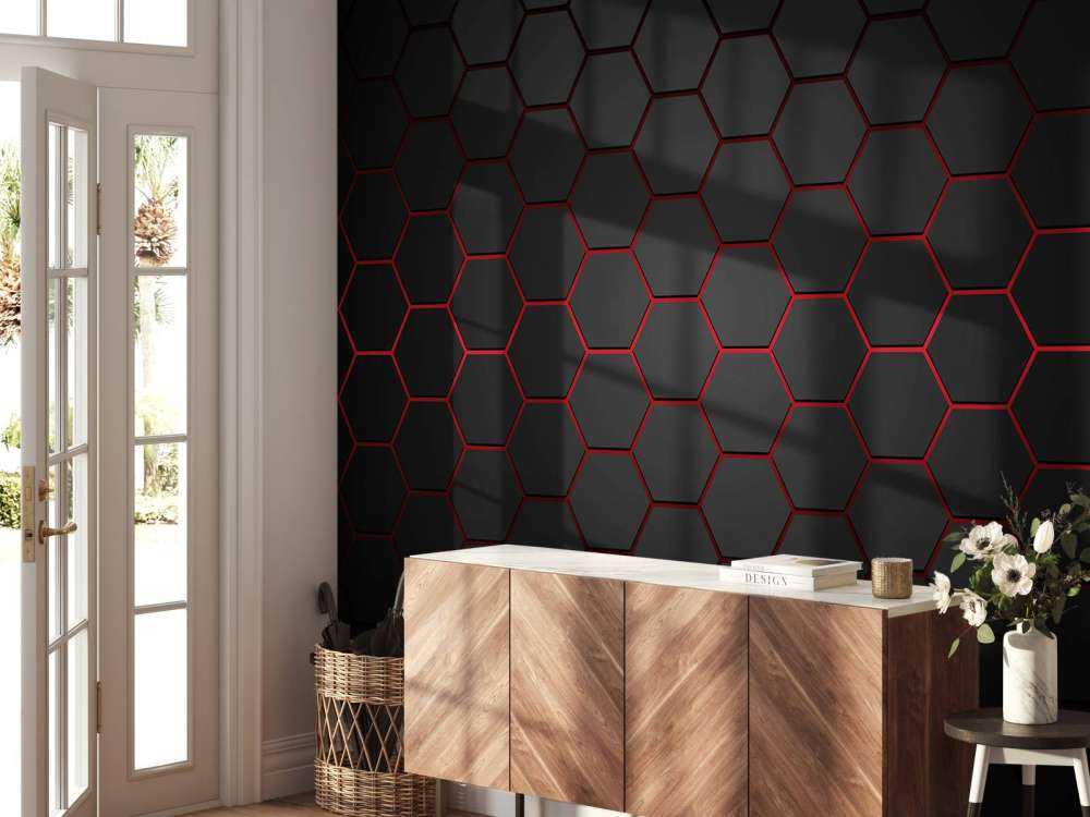 Rød Glødende hexagon