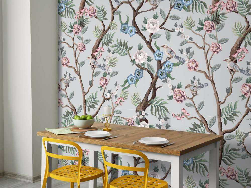 Blomstermønster, pastellfarger