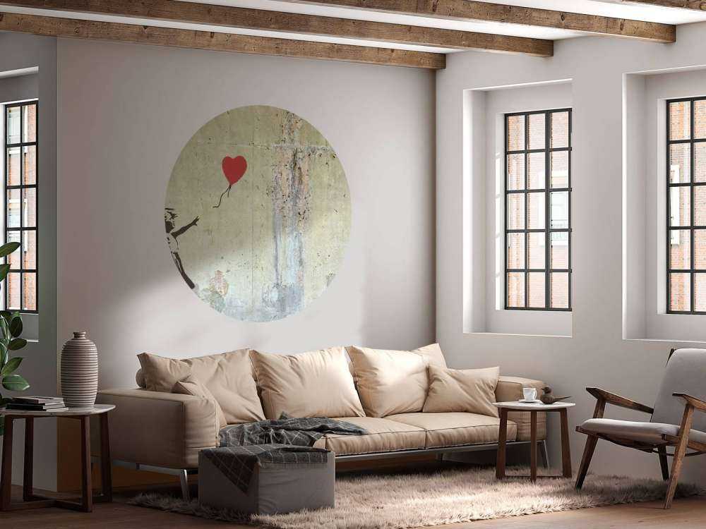 Banksy - Balloon girl, raw concrete