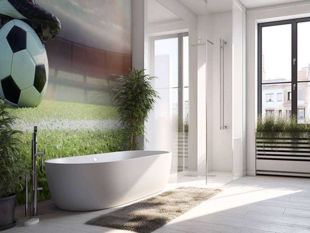 Stadion med fotballspiller