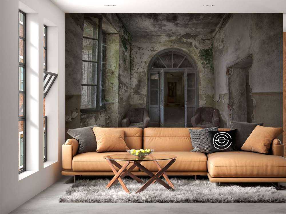kullvaskhuskorridor i forlatt hus