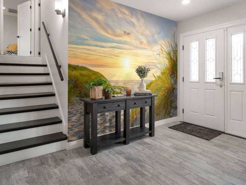 Solnedgang på sanddynestranden