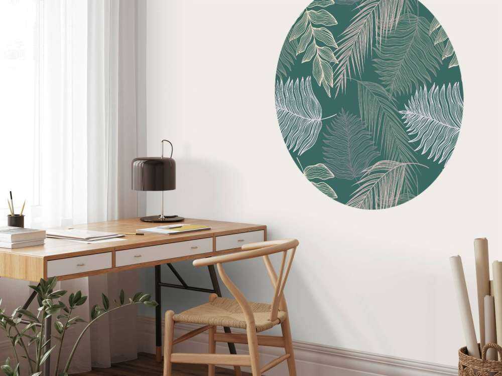 Palmblad på grön bakgrund