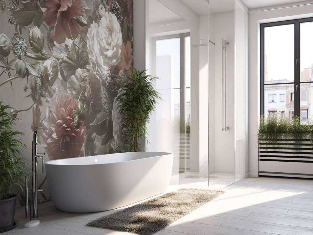 Stort bukett med vallmo Grädde