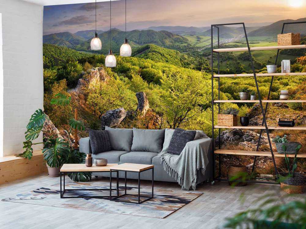 Bergslandskap på våren