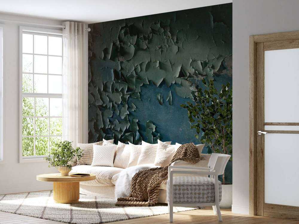 Vittrad målning på väggen