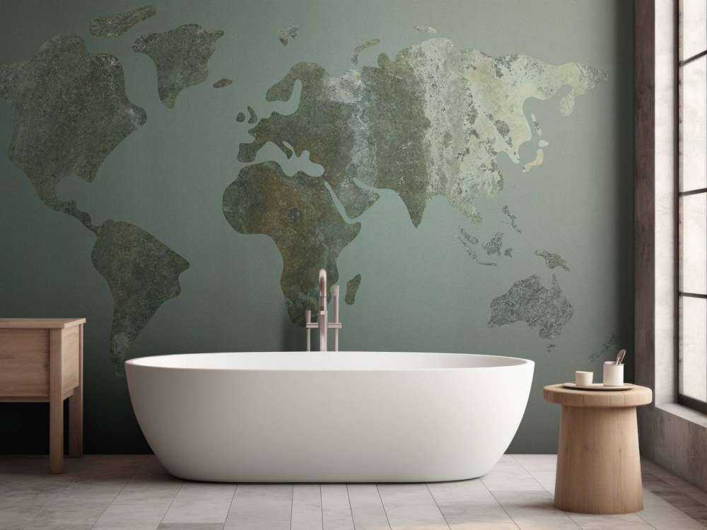 Grön världskarta med struktur