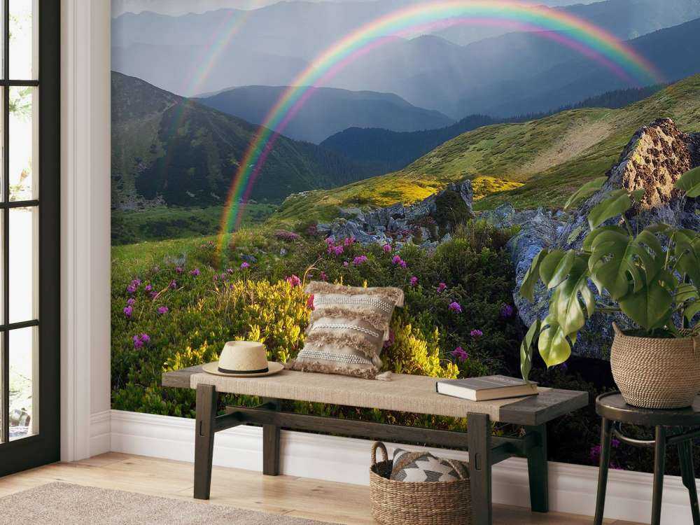 Landskap med blommor