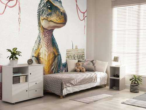 Baby t-rex i den rosa djungeln