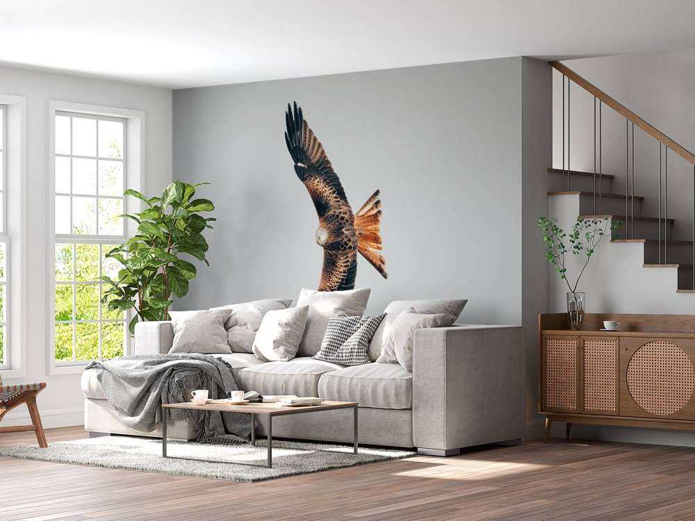 Röd drake med utbredda vingar