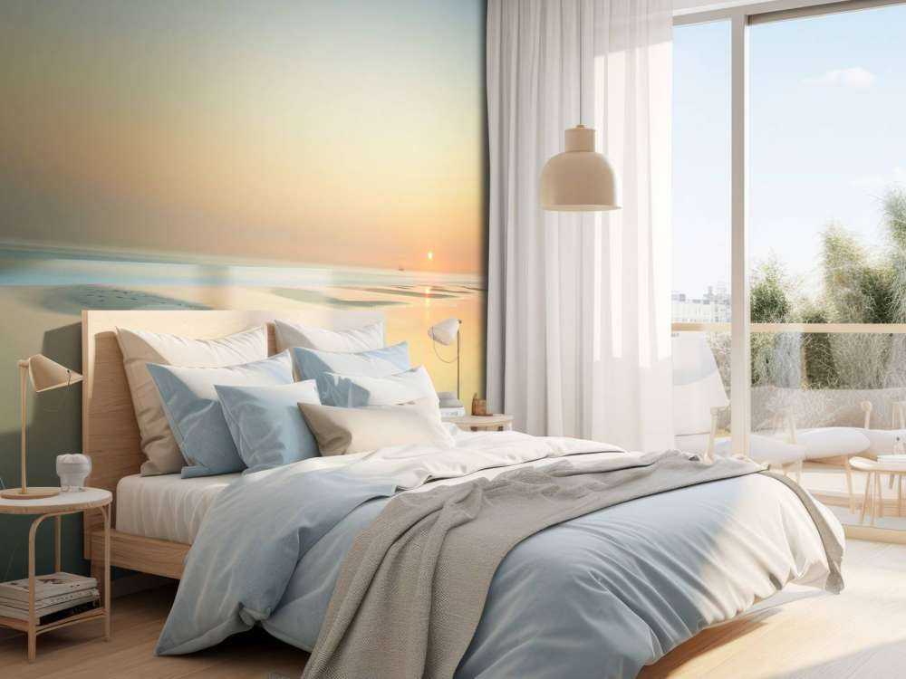 Solnedgång på skogen