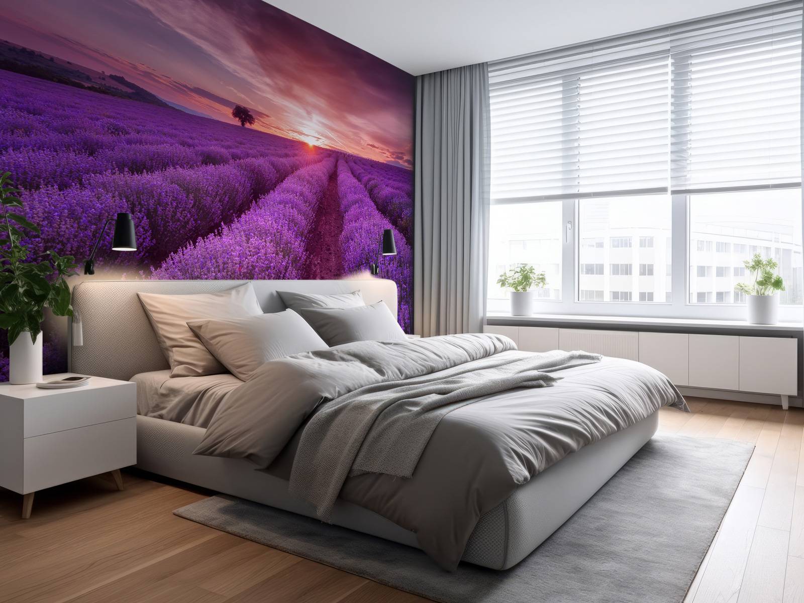 Fält fullt med lavendel