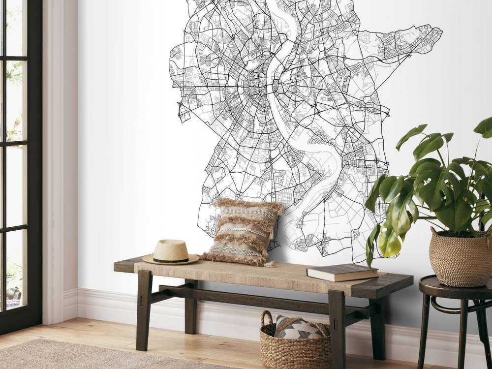 Karta över Köln, vit