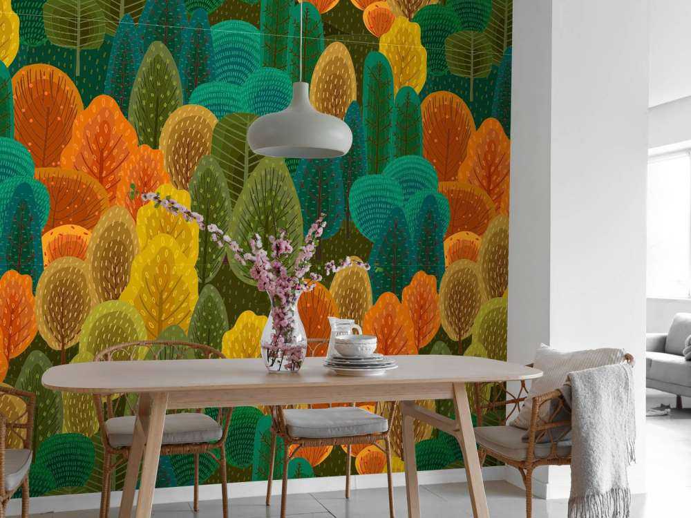 Färgglatt skogsmönster