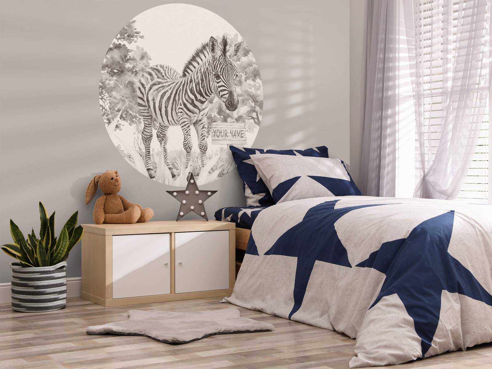 Ung zebra i naturen beige