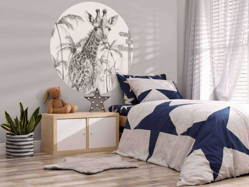 Baby-giraf i junglen beige