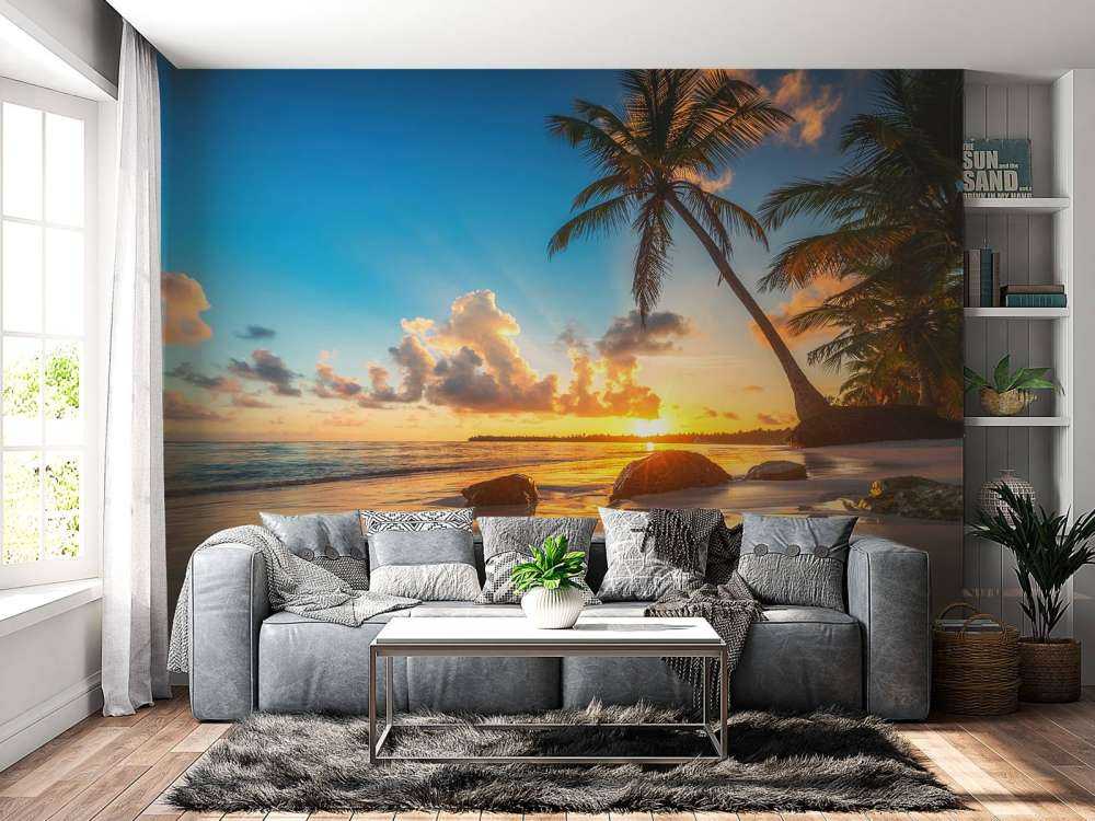 Palmetræer ved solnedgang