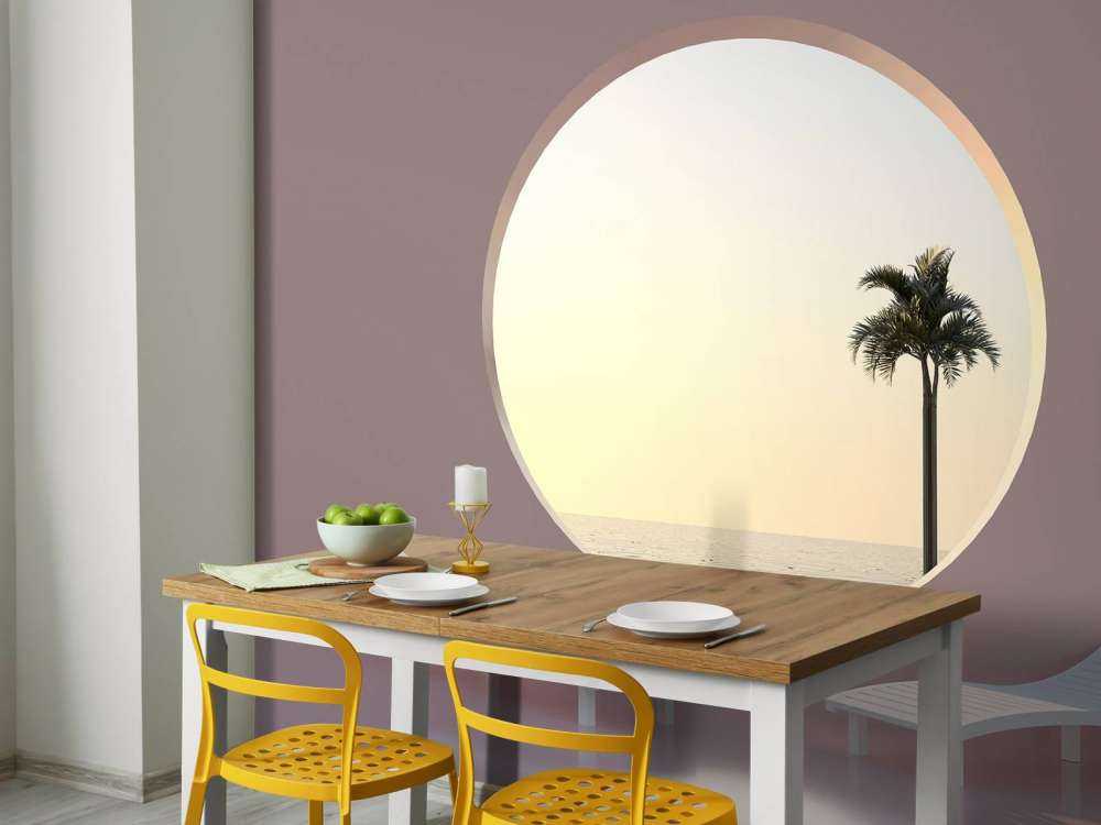 Pink væg med cirkel