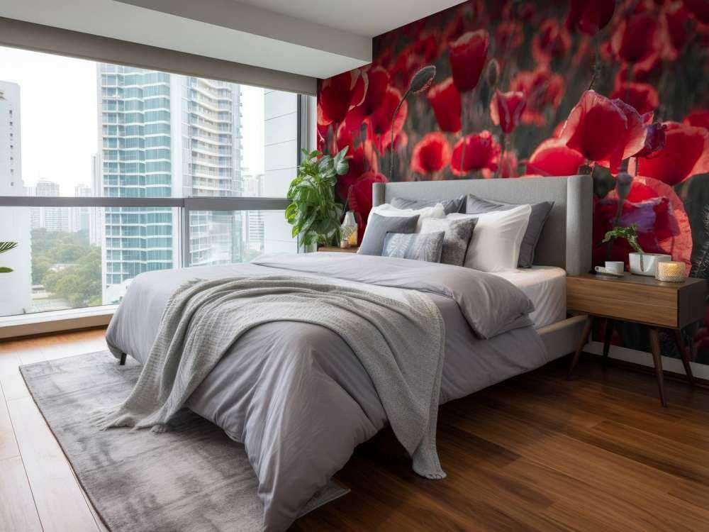 Valmuer i mørk stil