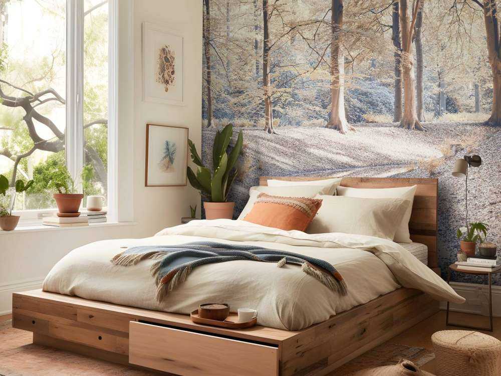 Vandløb i skov - pastel