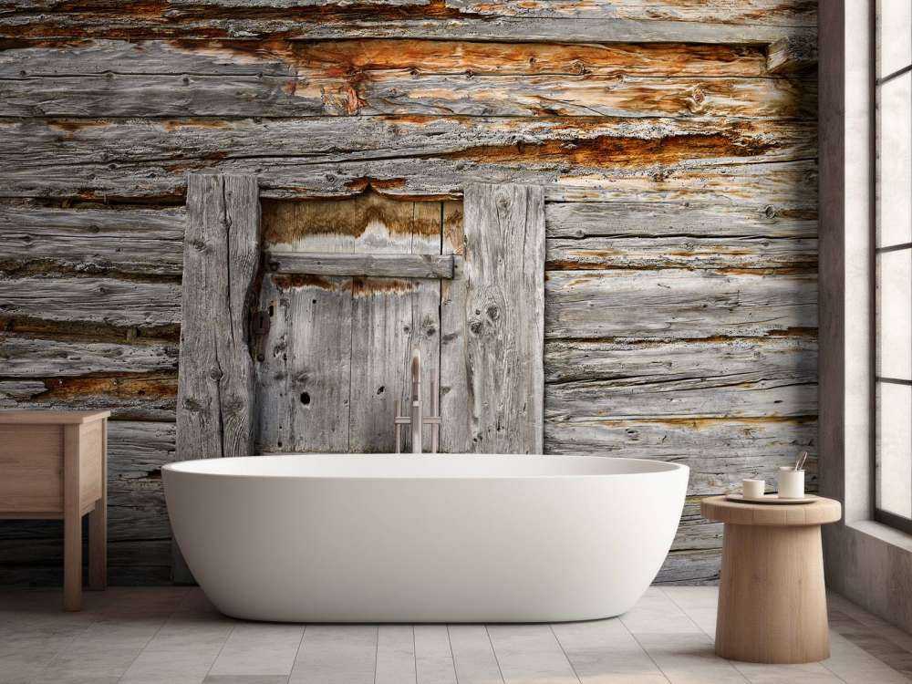 Gammelt træ med dør