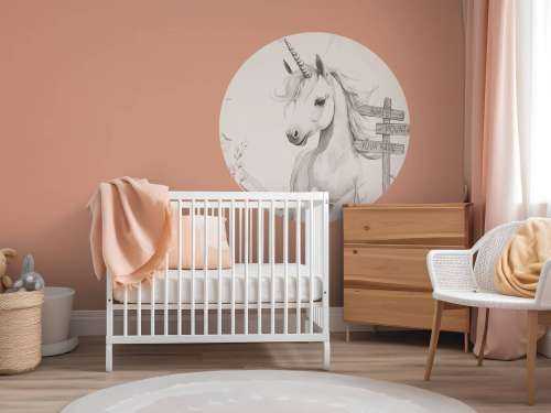 Baby-enhjørning med planter beige
