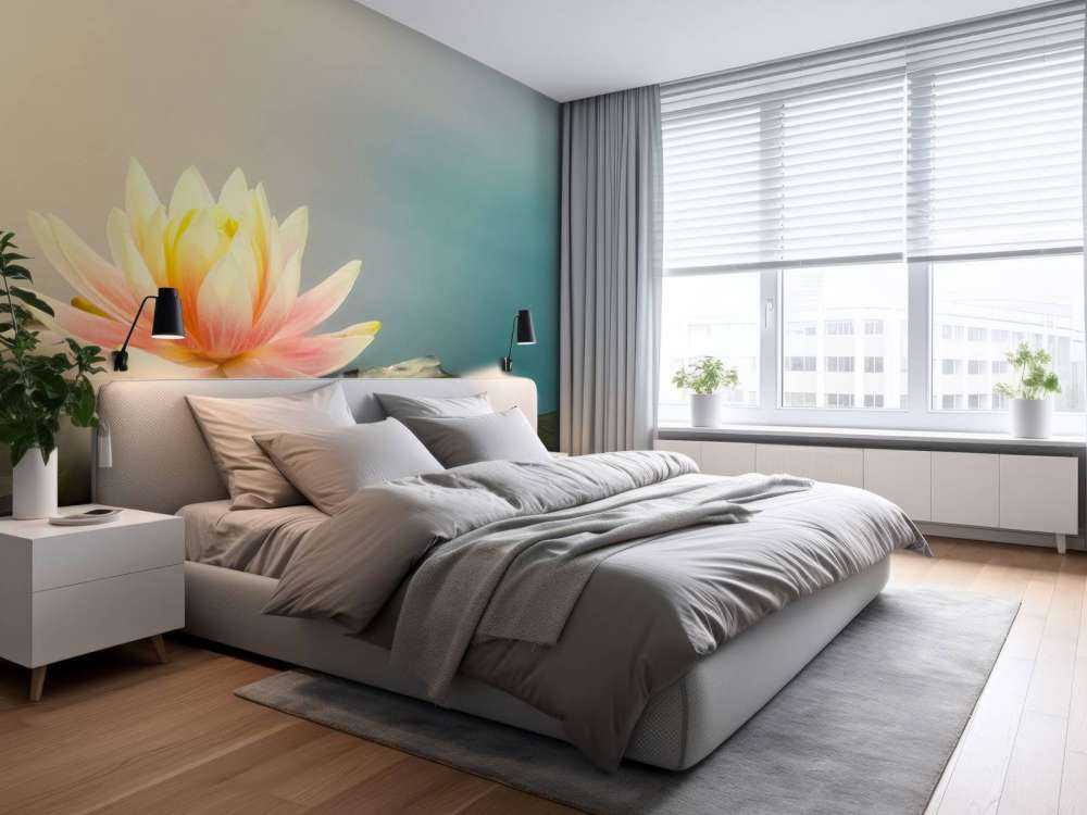 Dam med lotusblomster