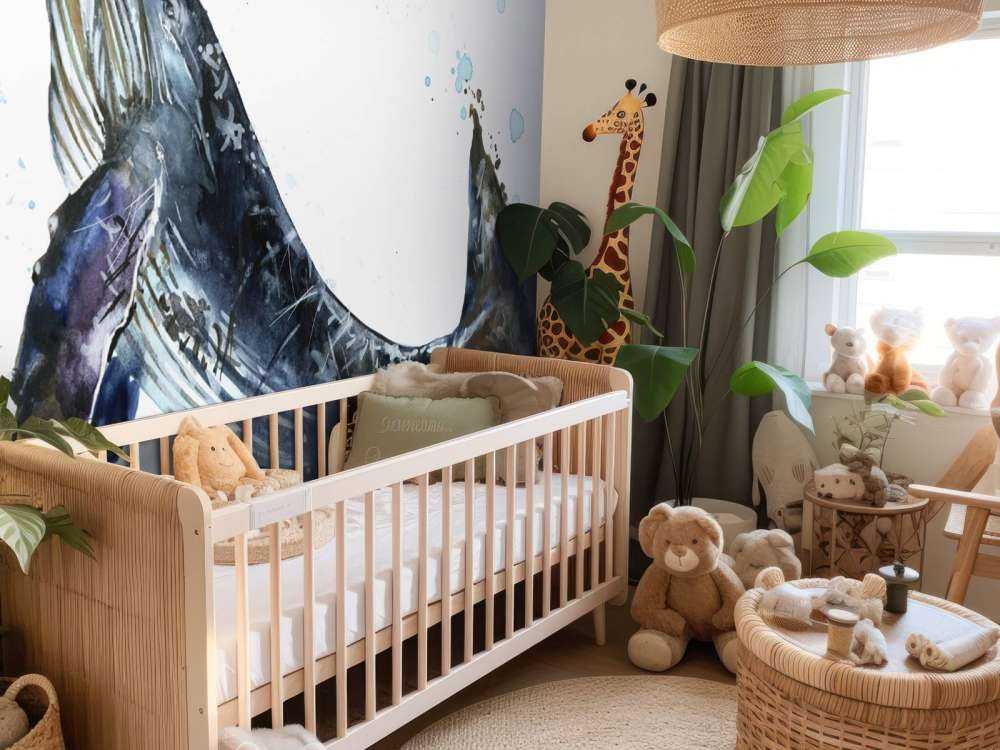 Svømning pdkkelhval med akvarel