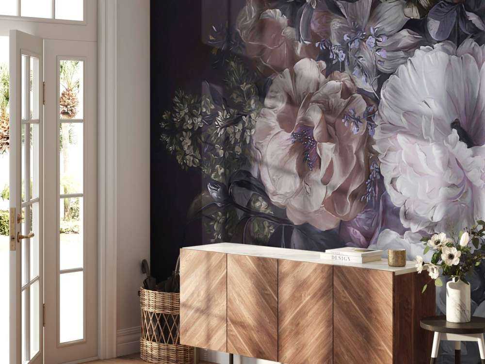 Bouquet med lilla fløde