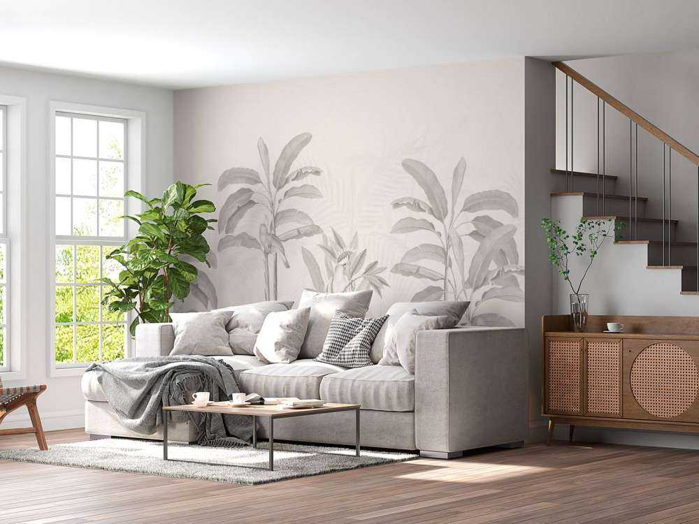 Vintage jungle-landskab - sepia