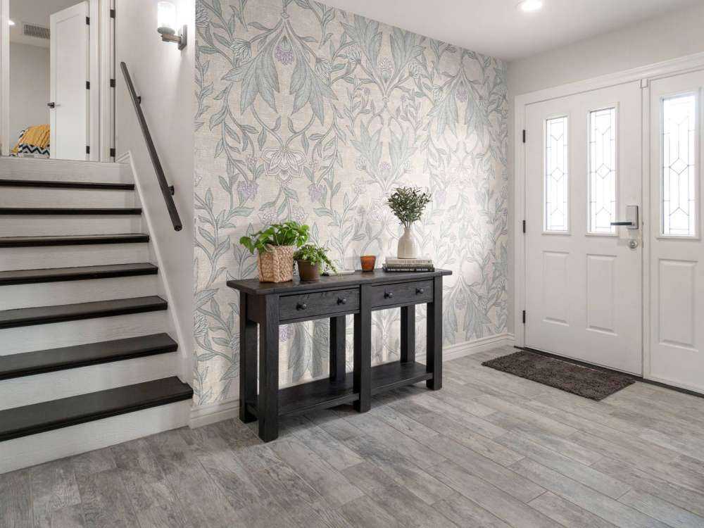 Morris blomsterdamask - neutral beige