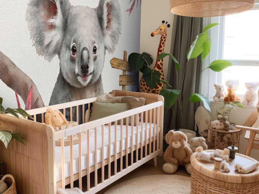 Baby koala i junglen lyserød