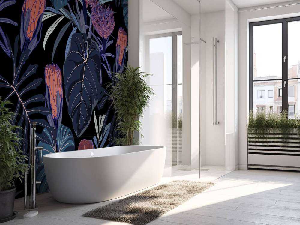 Mønster med tropiske planter