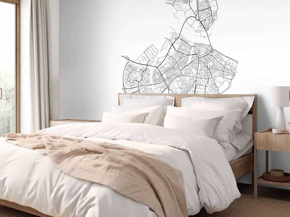 Kort over Nijmegen, hvid