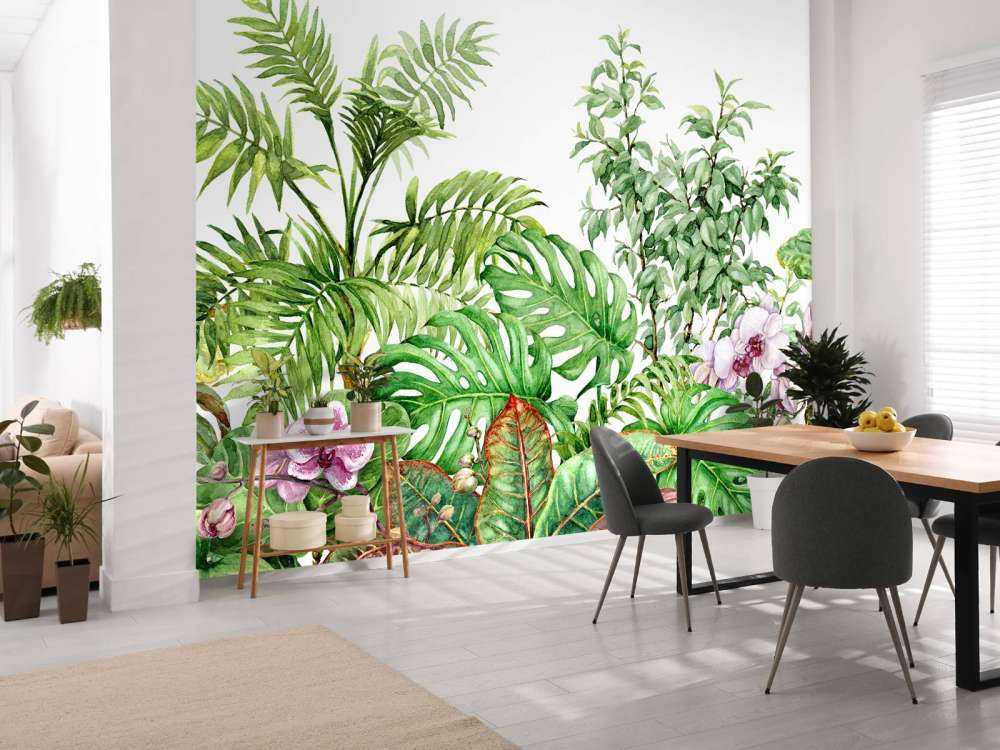 Tropiske planter af akvarel