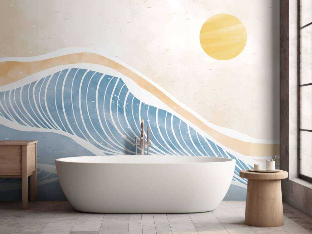 Blå bølger til solen