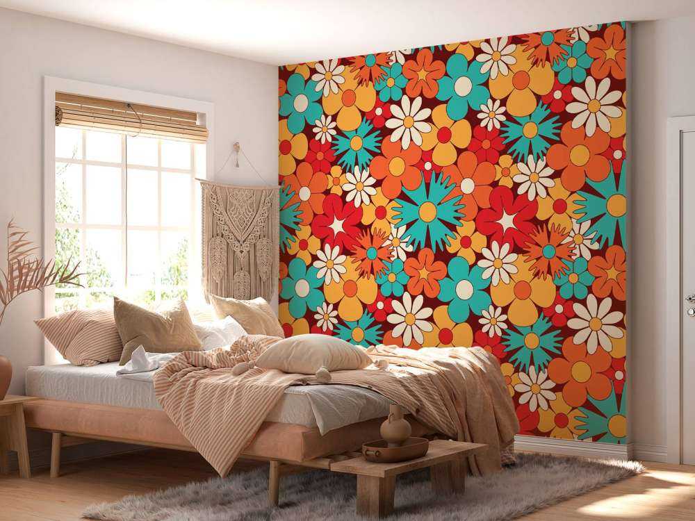 Muntere retro blomster