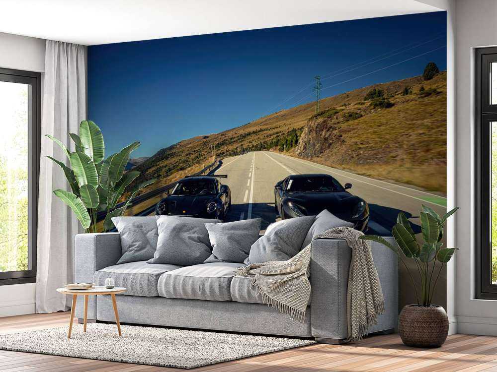 Svart superbiler i fjellene