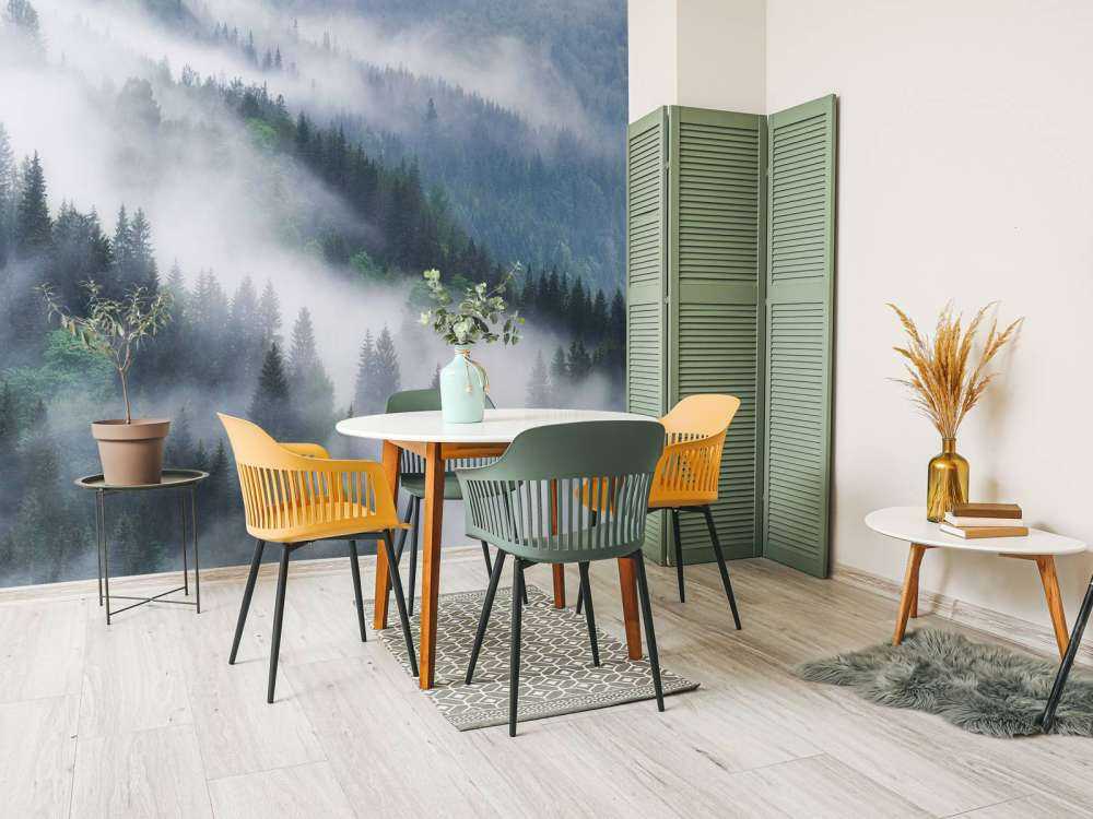 Tåkete skog i fjellet