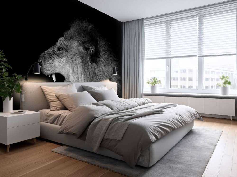 Brølende løve svart