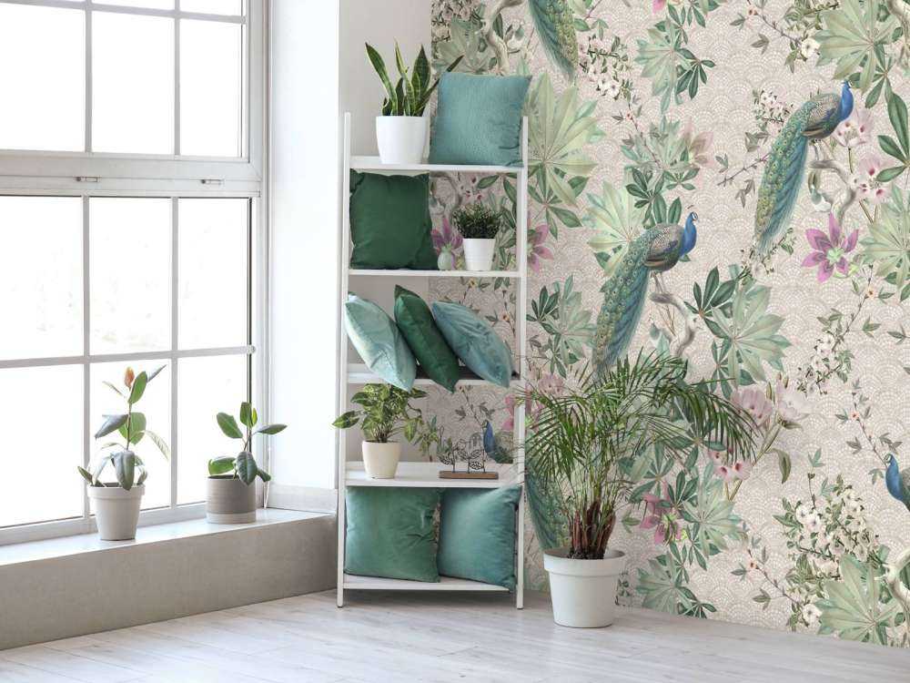 Vintage hagepåfugler - kremfarget