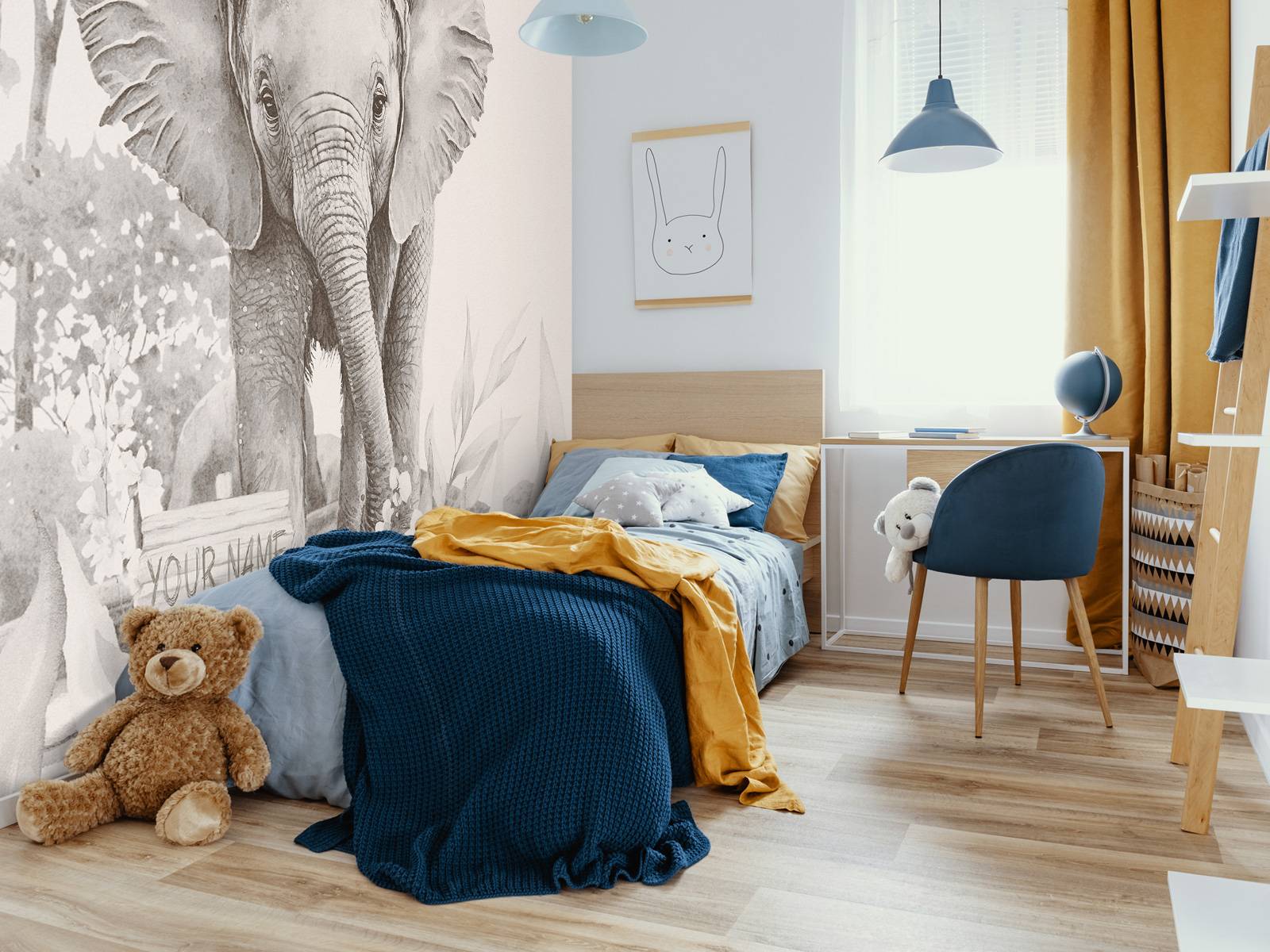 Elefantunge i jungelen beige