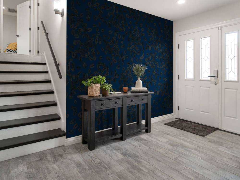 Små blader mørke på mightnight blue