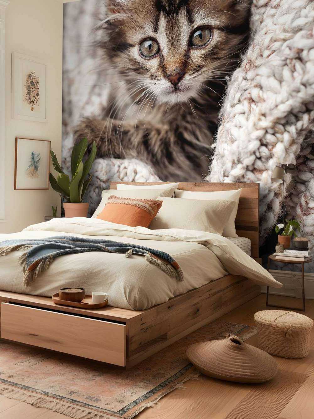 Katt i et teppe