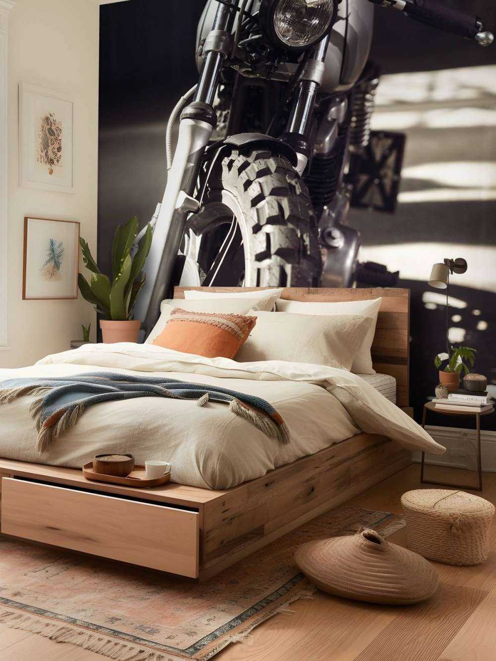 Set forfra av motorsykkel