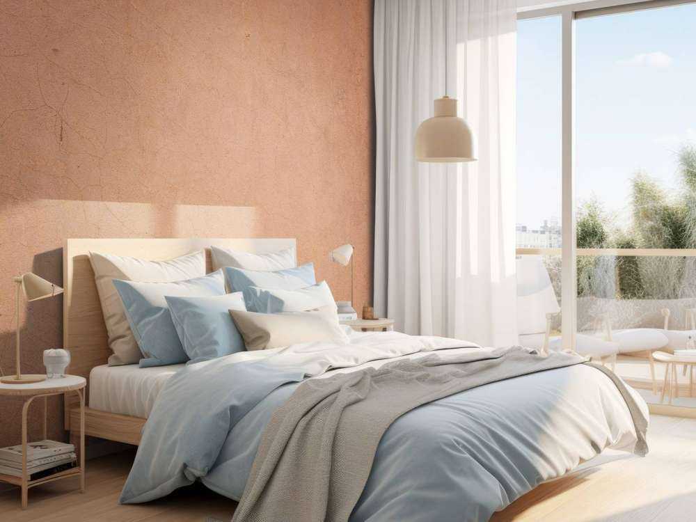 Betongstruktur i terrakottafarger