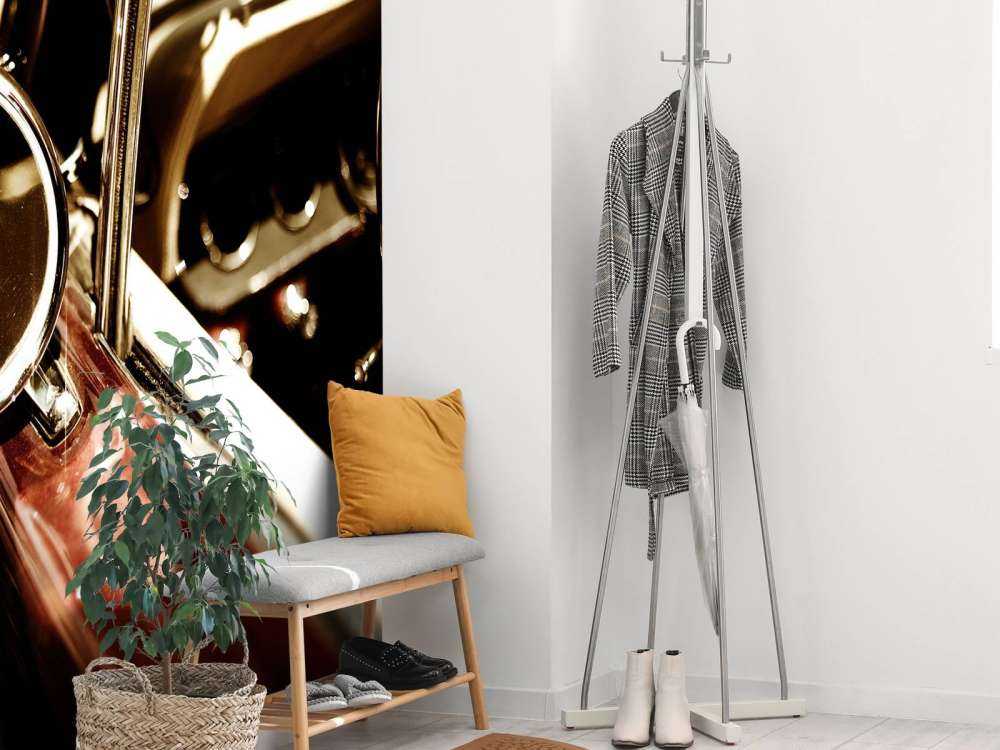 Nærbilde rød klassisk bil