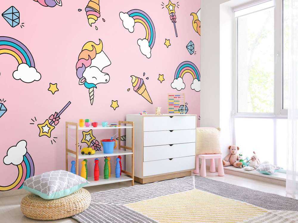 Fargerikt enhjørningsmønster