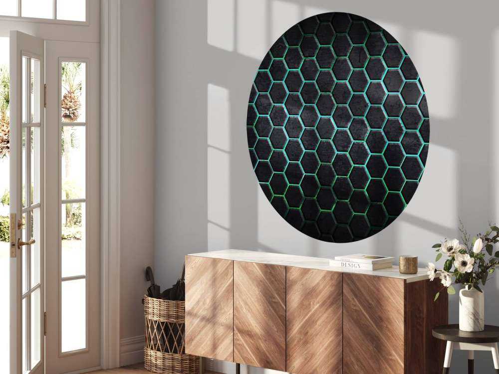 Hexagons med grønne lys